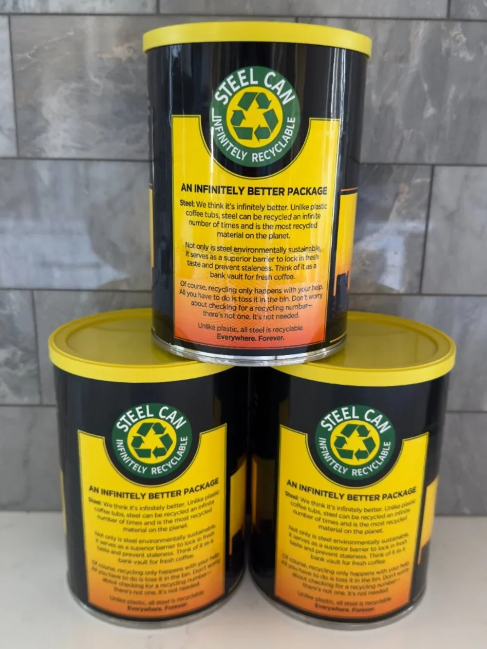Set of 3 Empty Chock Full o' Nuts 10.2-11.3oz Coffee Tins Kitchen Décor Canister